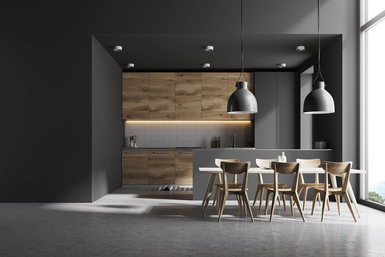 Cuisine moderne et sombre
